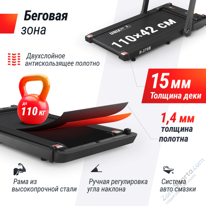 Беговая дорожка Unix Fit R-270B