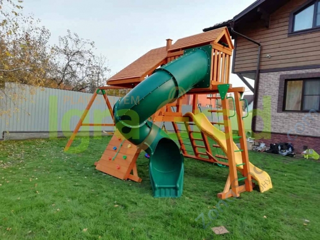 Деревянная детская площадка для дачи Igragrad Крепость Фани Deluxe 2