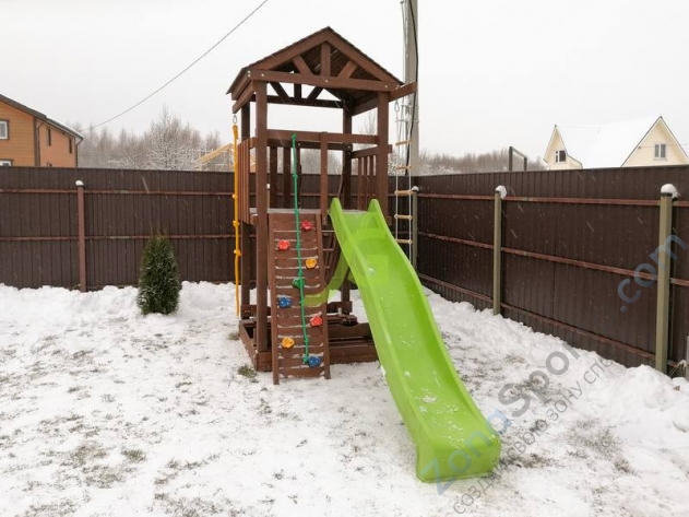 Деревянная детская площадка для дачи Igragrad Панда Фани Tower скалодром