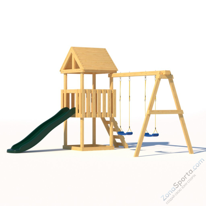 Детская площадка CustWood Junior J1 с деревянной крышей