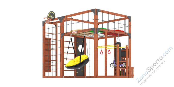 Детская площадка Савушка Куб-2 (Махагон) с подушками