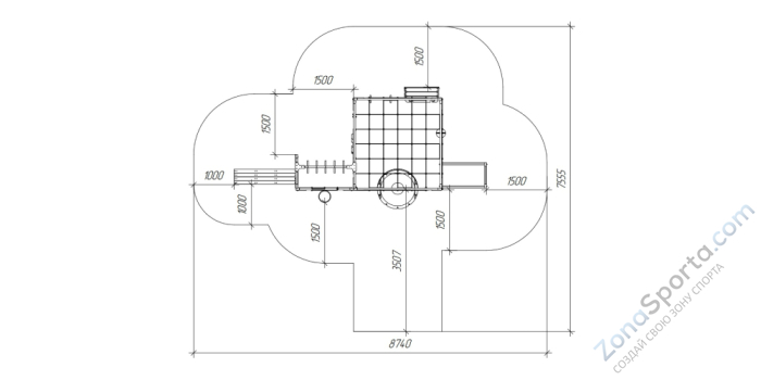 Детская площадка Савушка Куб-2 (Махагон) с подушками