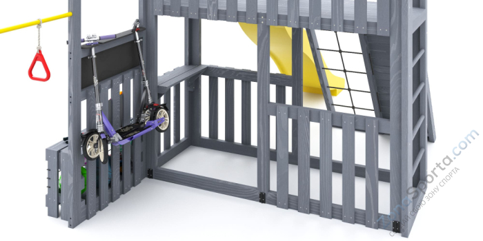 Детская площадка Савушка Куб-3 (Серый) с гамаком для йоги