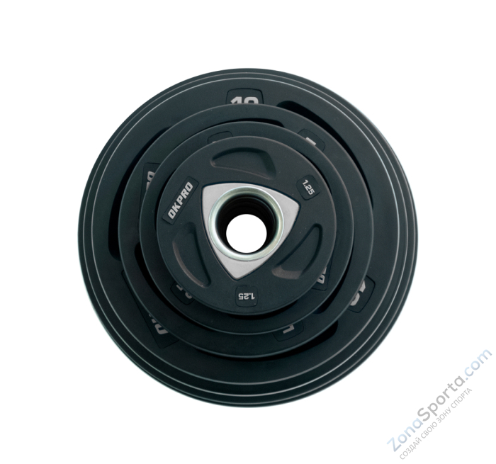 Диск олимпийский полиуретановый 1,25 кг OKPRO OK2037A-125-G