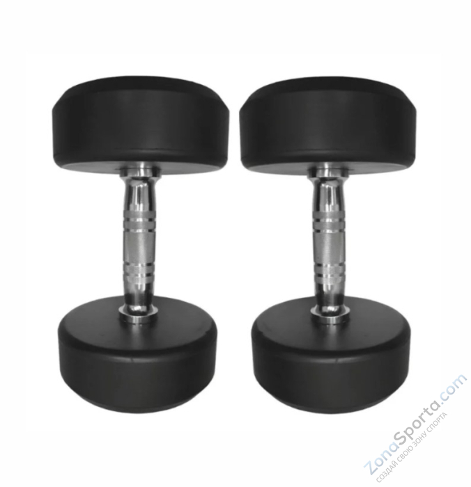 Круглые обрезиненные гантели. Ряд от 27,5 до 40 кг UltraGym 