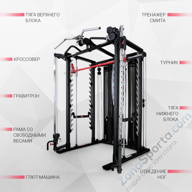 Машина Смита с грузоблоками и турником Inspire SCS