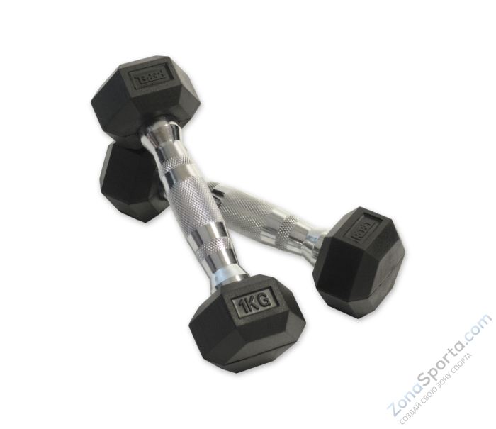 Набор гексагональных гантелей 10 пар от 1 до 10 кг Rebel RGHEX-110