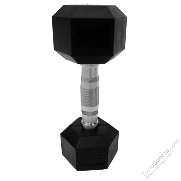 Набор гексагональных обрезиненных гантелей Bronze Gym 27,5-50 кг - 10 пар, шаг 2,5 кг