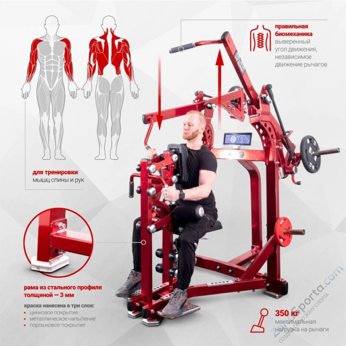 Вертикальная тяга на свободных весах Realleader LD-1012 (HSPro-1012)