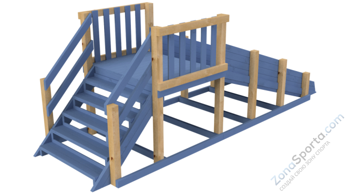 Зимняя деревянная заливная горка Ледянка (масло)